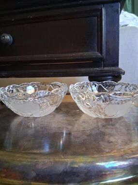 Set of 2 Decorative Glass Fruit Bowls
